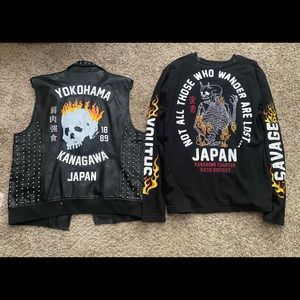 Iro Ochi leather vest and matching sweater both size XL